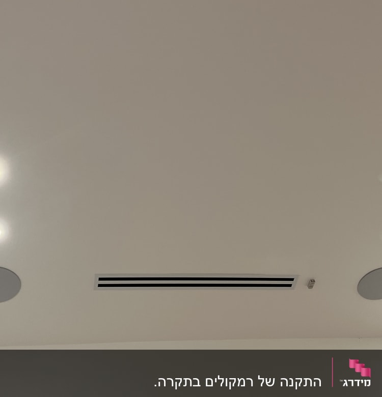 תאורה שקועה בתקרה עם פתחי אוורור עגולים